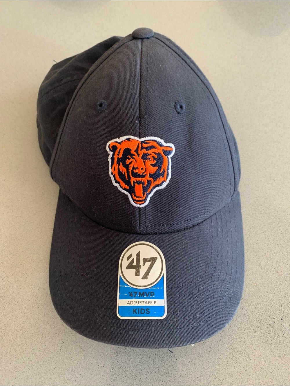 47 Kids Navy Cap with Orange Bear Patch